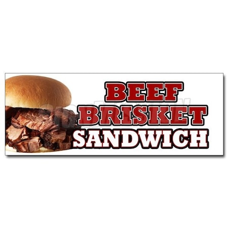 BEEF BRISKET SANDWICH DECAL Sticker Slow Cooked Bar B Que Texas Smoked